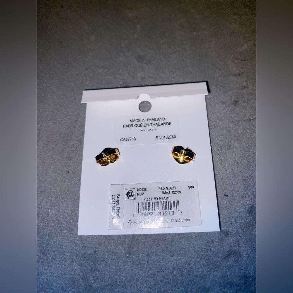 BNWT Kate Spade Cubic Zirconia “Pizza My Heart” Stud Earrings $58 - Picture 4 of 4